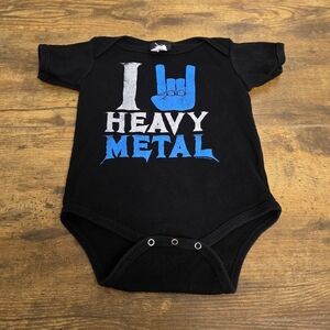 ITA In The House Black Heavy Metal Babys Onesie Bodysuit Size XL (0-6M)